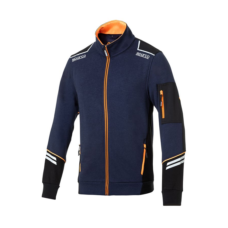 Sparco pracovní mikina TECH FULL ZIP tmavě modrá s oranžovou, vel. XXL